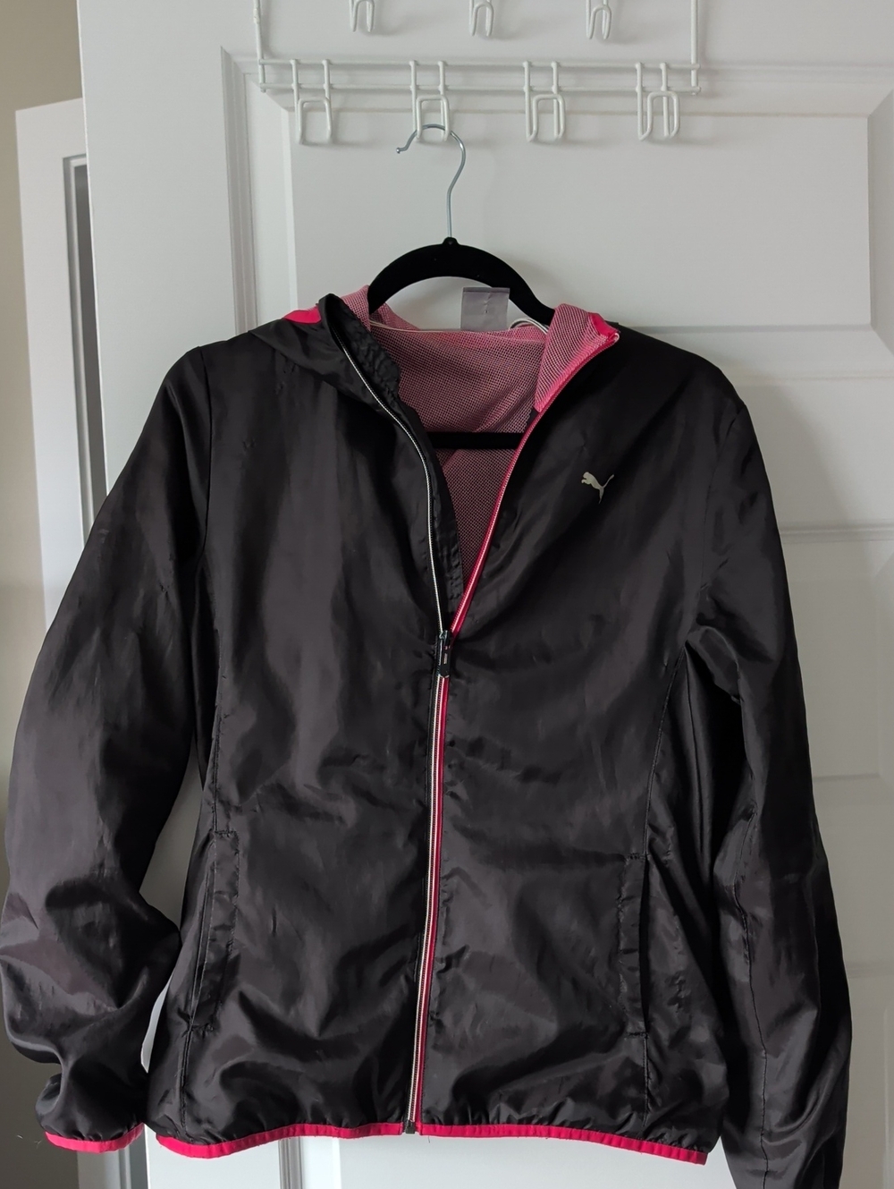 Puma Women's Black Jacket with Pink Accents